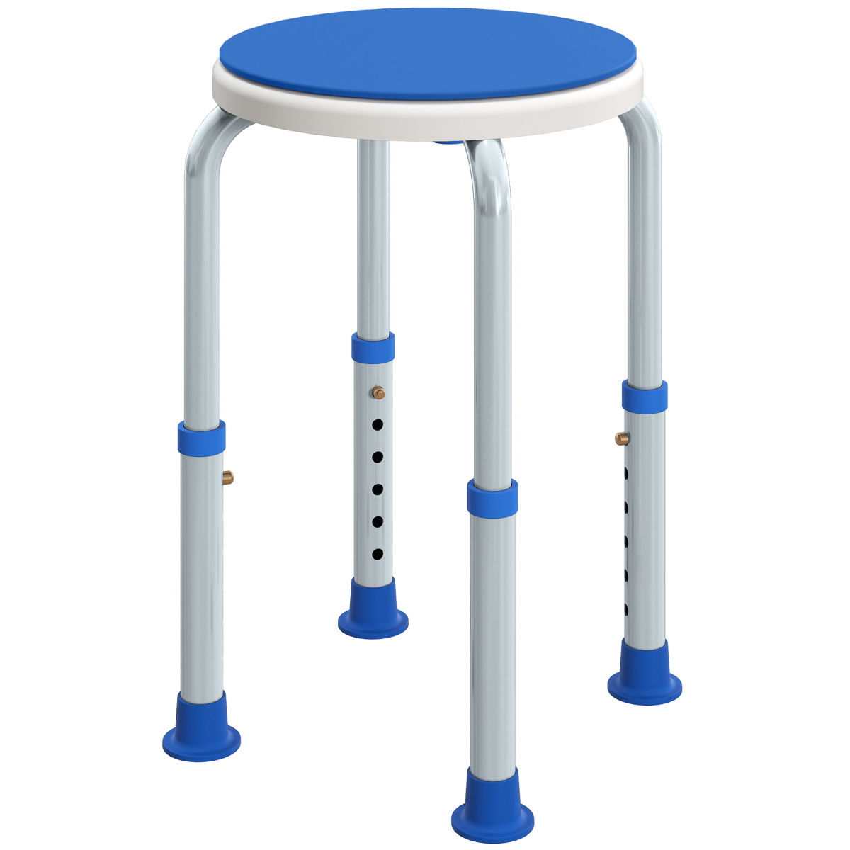 Homcom 360 Degree Swivel Shower Stool With Non-Slip Feet For Disabled, Blue