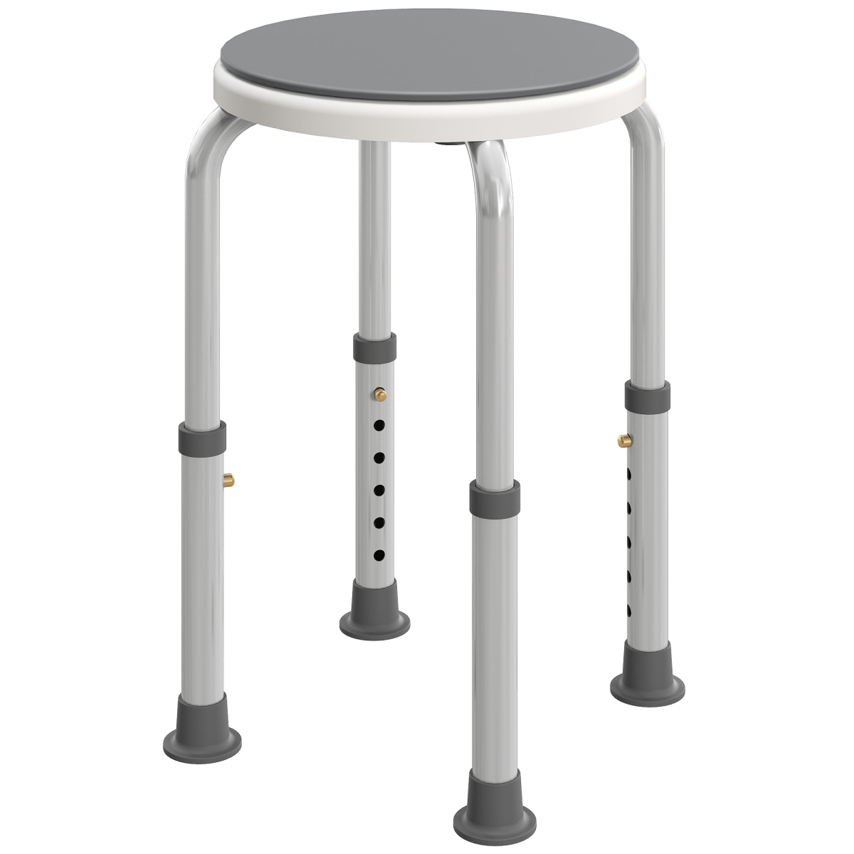 Homcom 360 Degree Swivel Shower Stool With Non-Slip Feet For Disabled, Grey