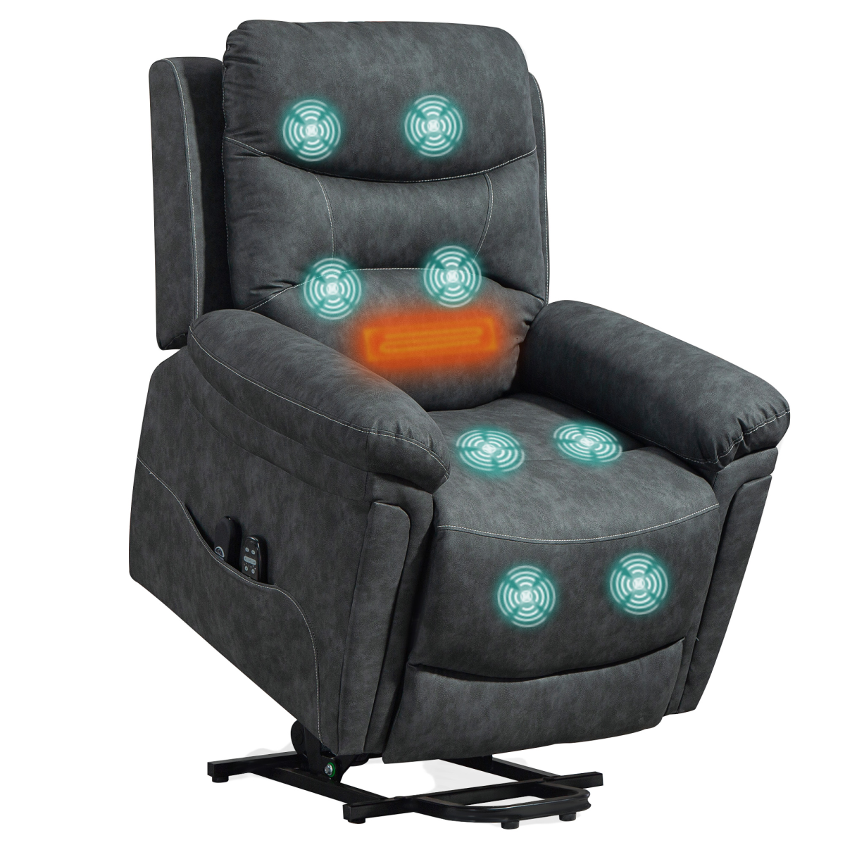 Homcom Massage Recliner Chair, Lift Chair With Heat, Usb, Remote, Grey