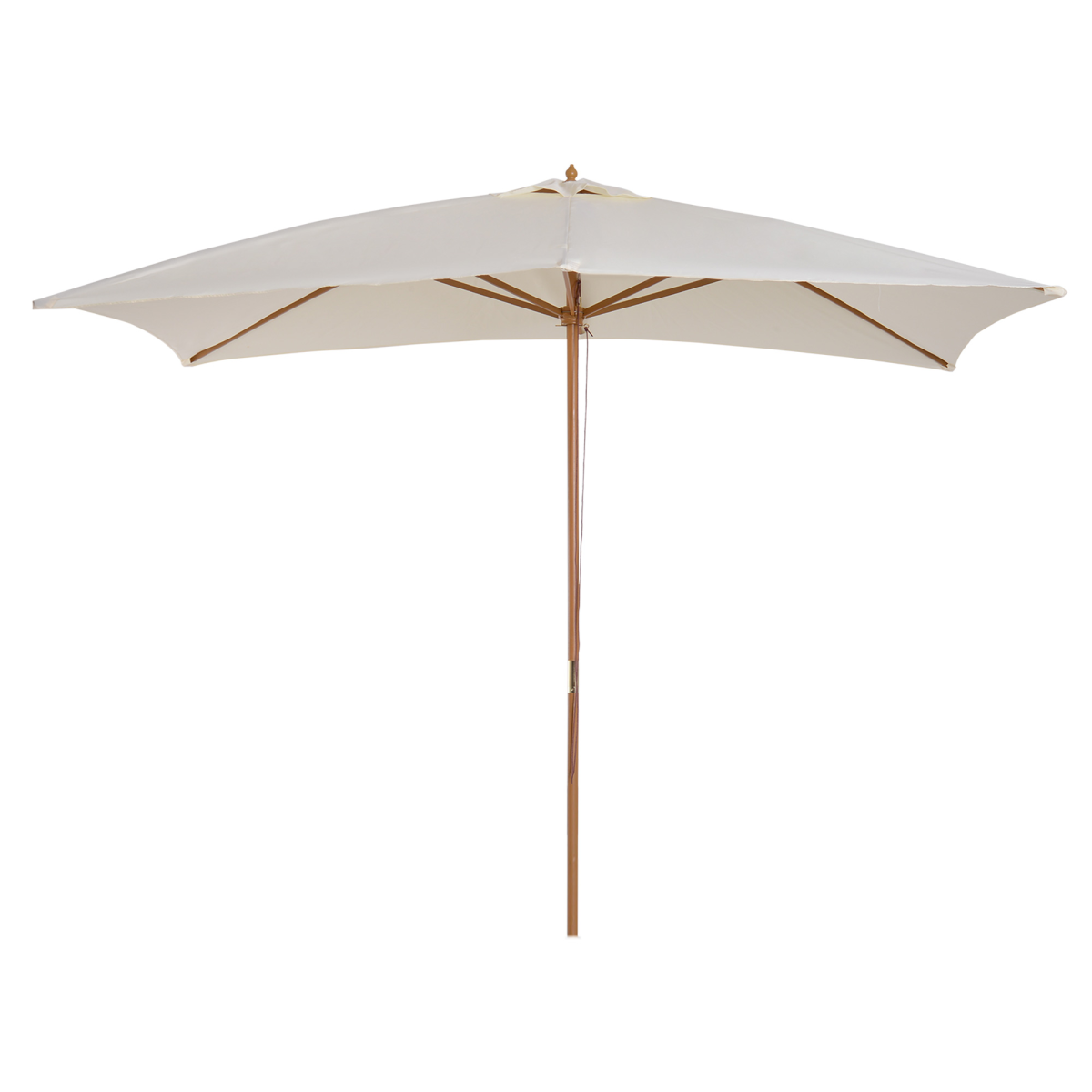  3x2m Wooden Patio Parasol Umbrella-Cream