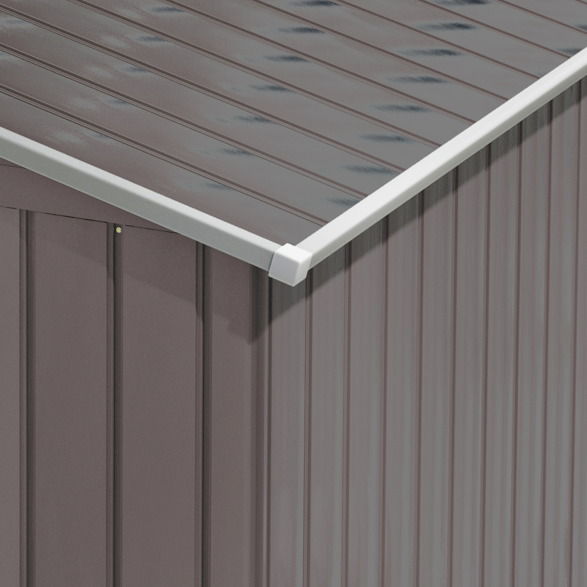 Lockable Large Metal Garden Shed with Roof, Patio Storage, Khaki - Produktbild 6