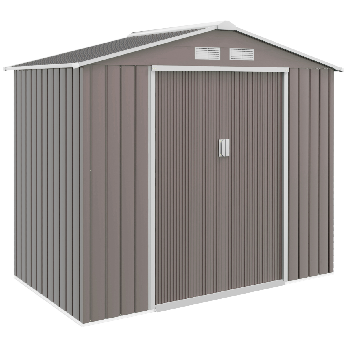 Secure Galvanized Steel Garden Shed with Lockable Doors & Weather-Resistant Roof