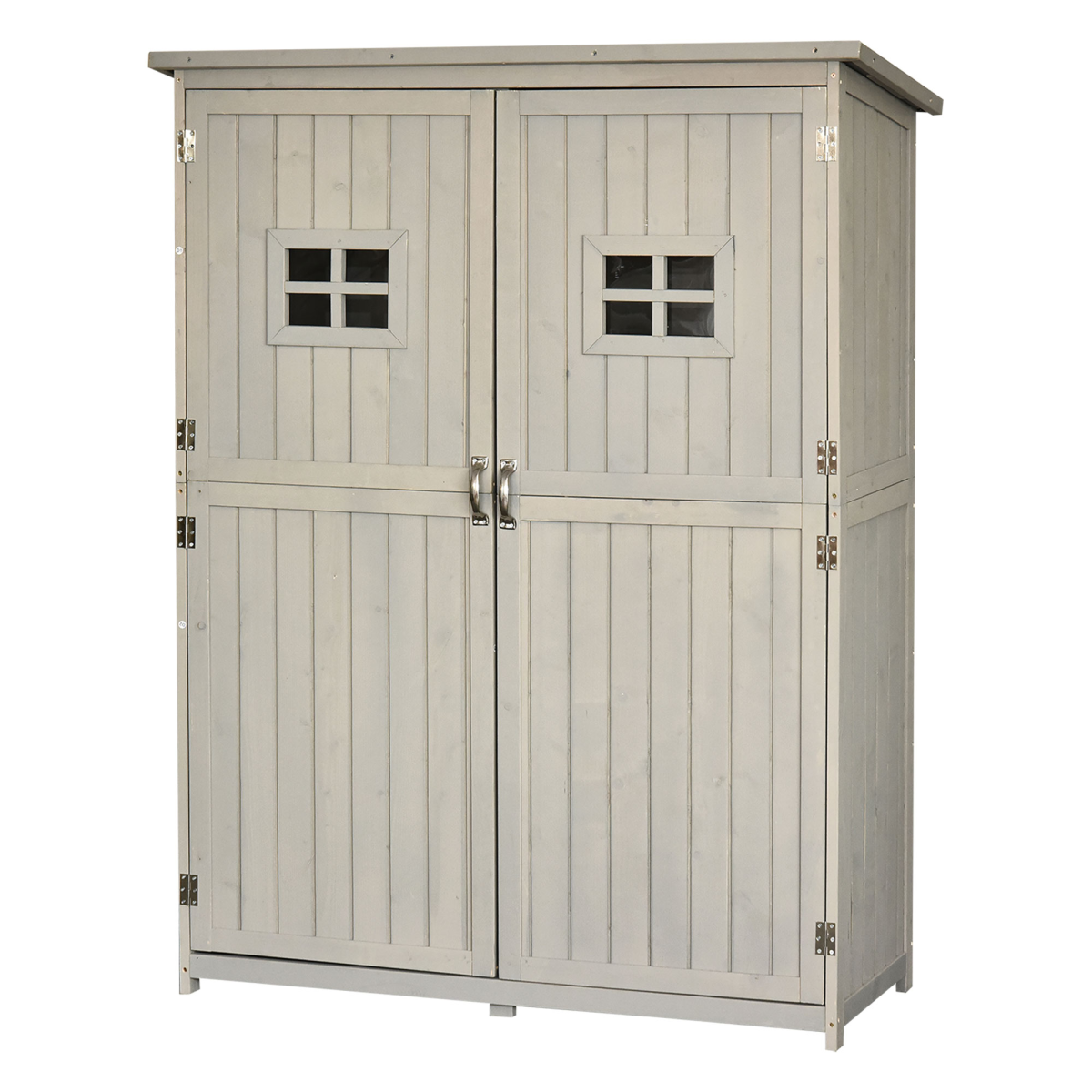  Wooden Outdoor Garden Shed 127.5l X 50w X 164h Cm Grey