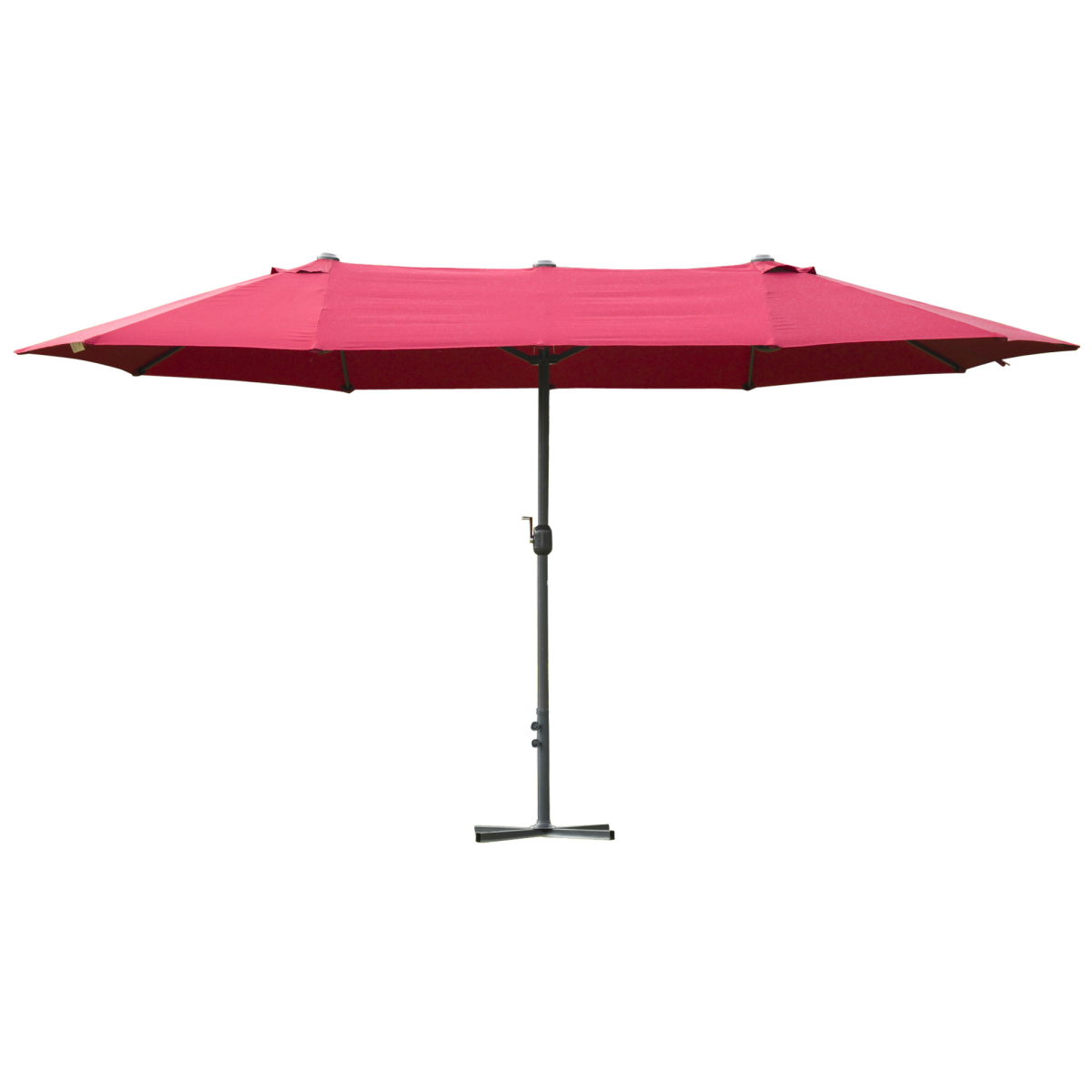 4.6m Garden Patio Umbrella Canopy Parasol Sun Shade W/ Base Red