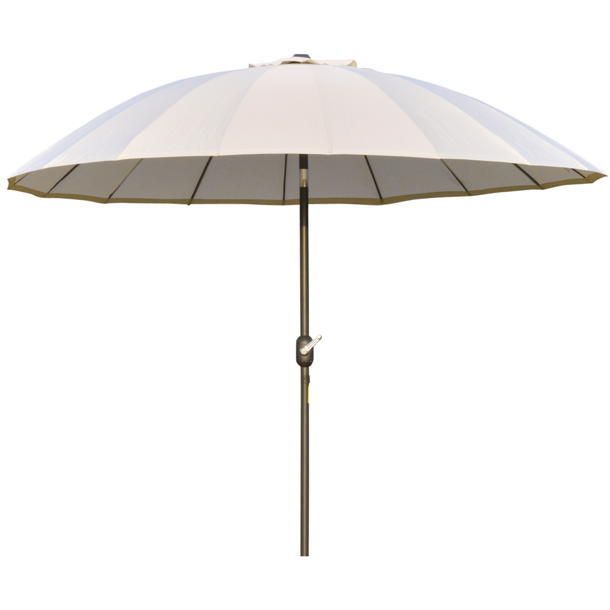 2.6m Round Curved Adjustable Parasol Outdoor Metal Pole Off-White