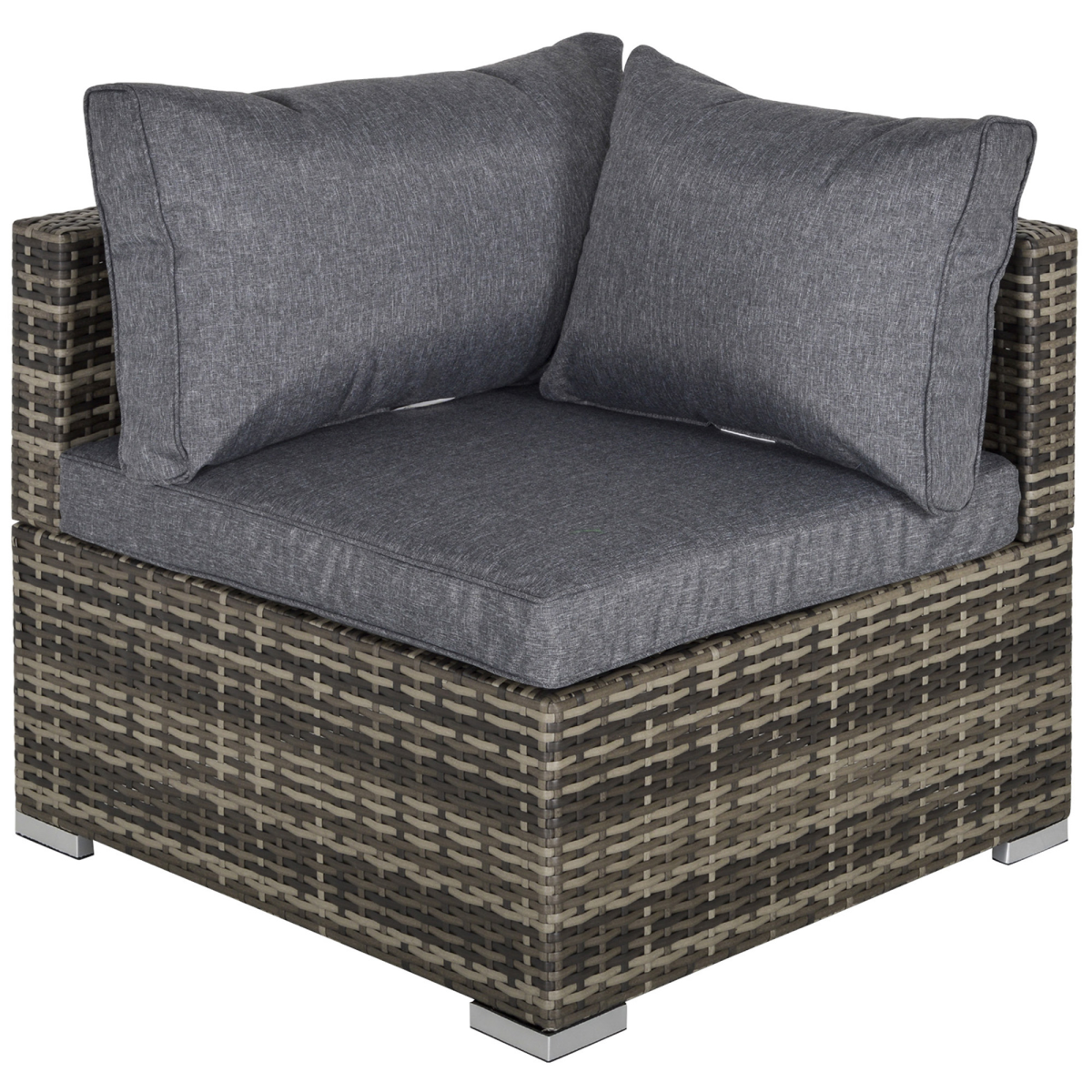 Rattan Corner Sofa Garden Rattan Furniture Single Sofa Chair Dark Grey
