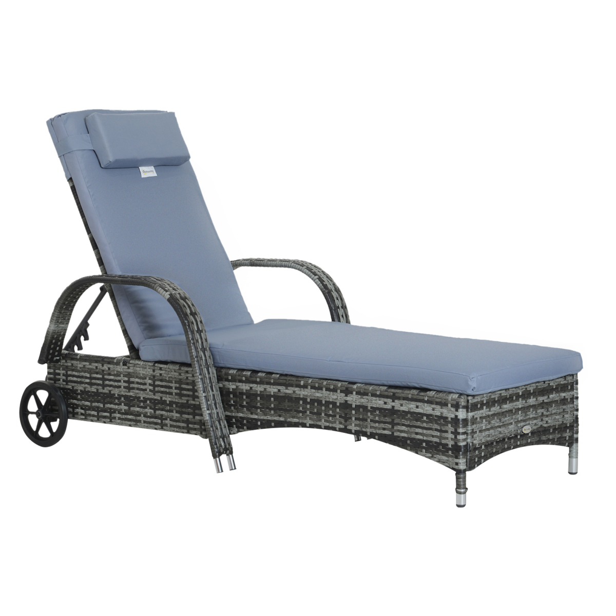  Adjustable Rattan Sun Lounger Outdoor Recliner W/ Cushion Garden Pool