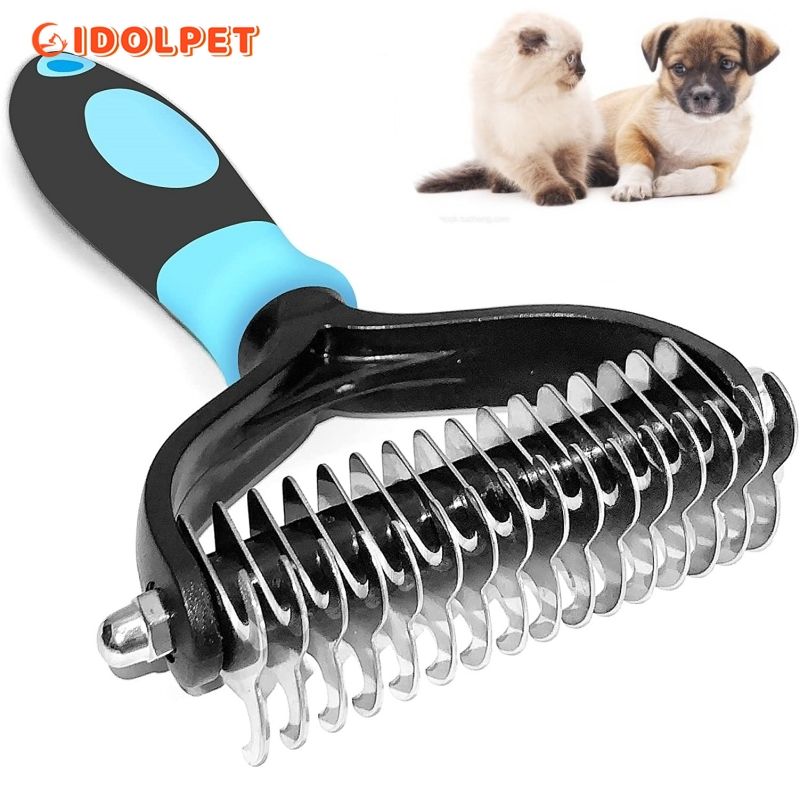IDOLPET Dual-Sided Dematting Brush for Effective Pet Grooming