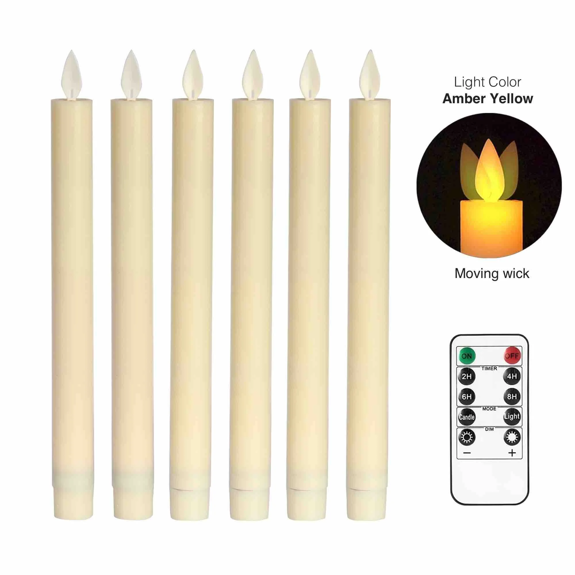 Elegant Moving Flame Taper Candles with Remote - Flameless LED Décor Set