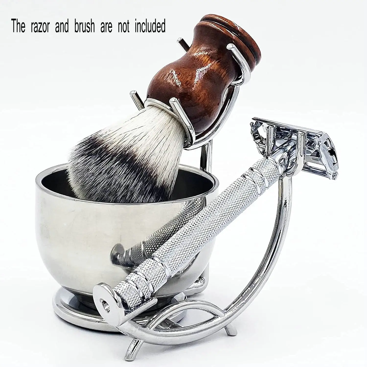 Durable Stainless Steel Shaving Stand & Soap Bowl for Smooth Wet Shaving