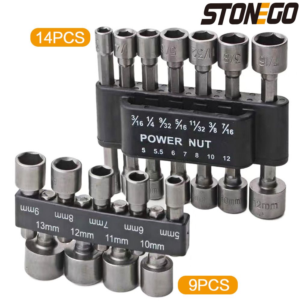 STONEGO Multi-Size Socket Set for Easy Use with Cordless Drills