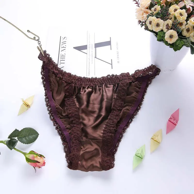Luxuriöser Seidenslip - weicher Spitzenrand - bequeme Unterwäsche - Bild 10 von 14