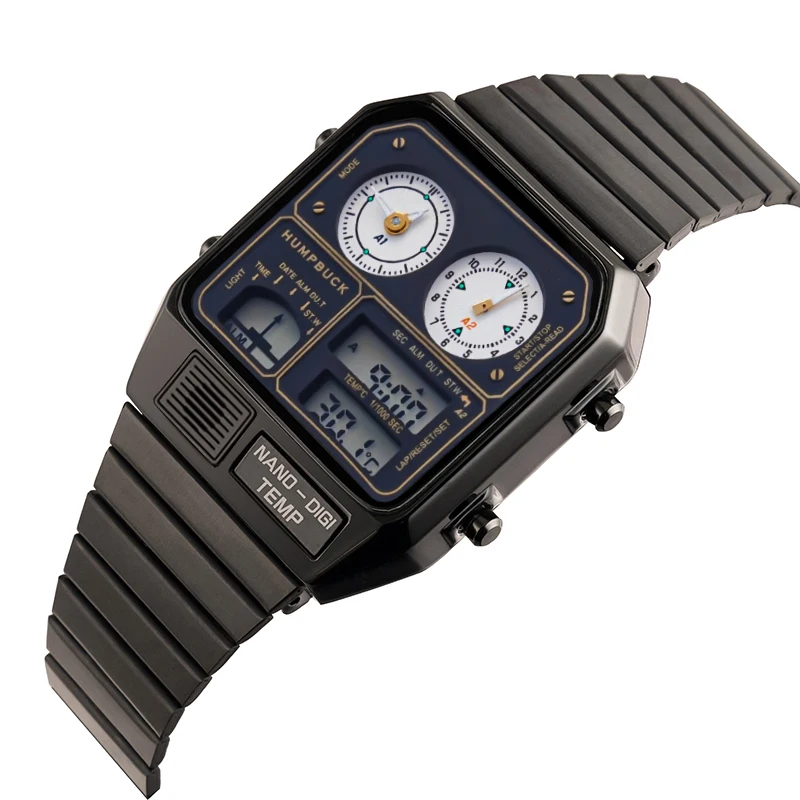 Dual Time Classic Uhr mit Temperaturanzeige | Digitale Armbanduhr - Bild 11 von 12