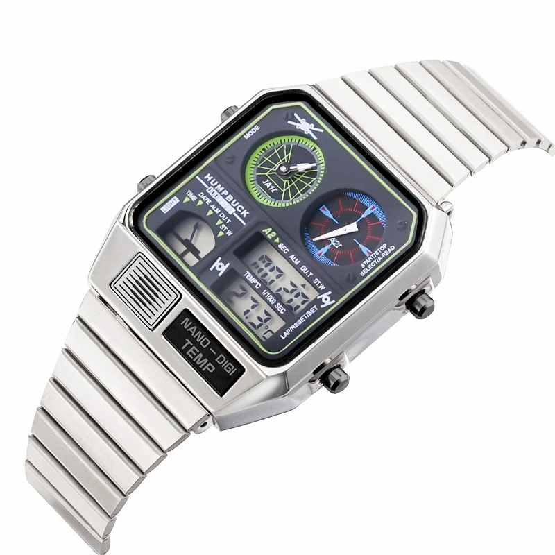Dual Time Classic Uhr mit Temperaturanzeige | Digitale Armbanduhr - Bild 9 von 12