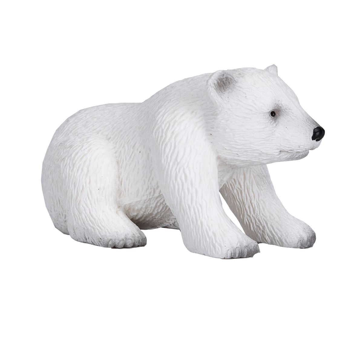 Polar Bear Cub Sitting Toy Realistic Arctic Animal Figure