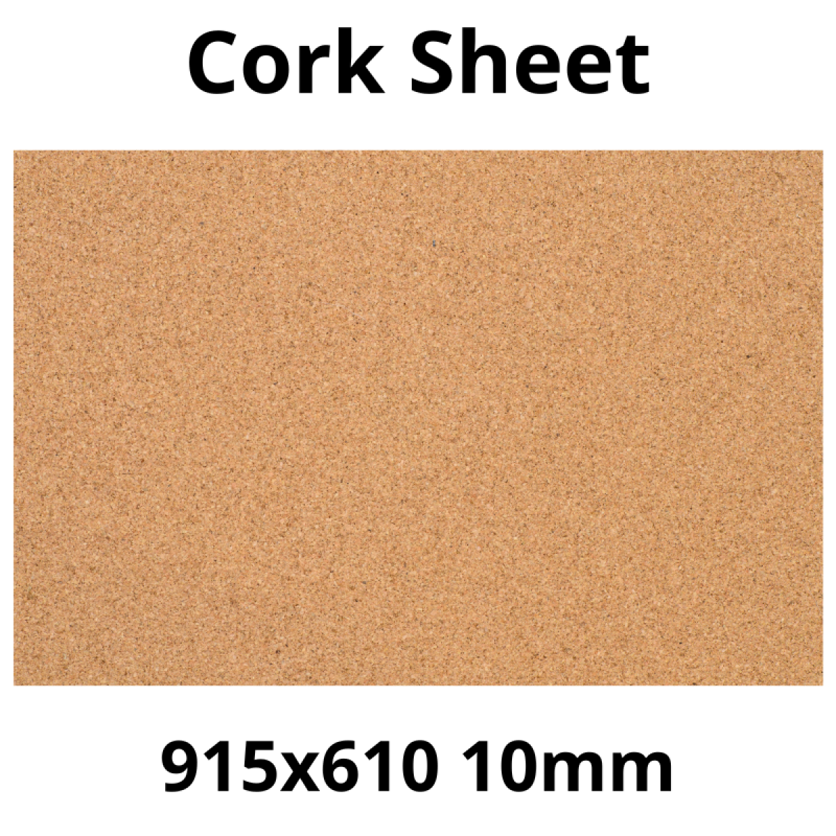 Cork Sheet - 915x610mm - 10mm - Décor And Diy - Pack Of 1